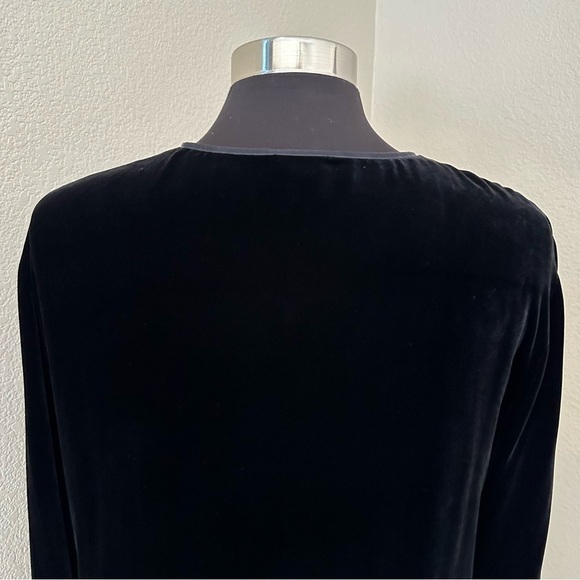 Eileen Fisher Black Silk Velvet Elegant Cocktail Formal Jacket Blazer Size S - Picture 7 of 10